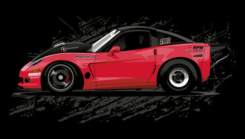 NEW!!!   RPM Corvette Racecar Black T-Shirt